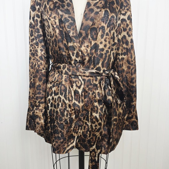 ZARA WOMAN  ANIMAL PRINT JACQUARD BLAZER ZW COLLECTION LEOPARD SIZE SMALL - Picture 6 of 12